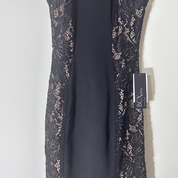 BCX Lace Sequin bodycon evening cocktail dress black size 0 NWT - Picture 4 of 15